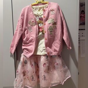 Pink Embroidered Kids Casual Dress